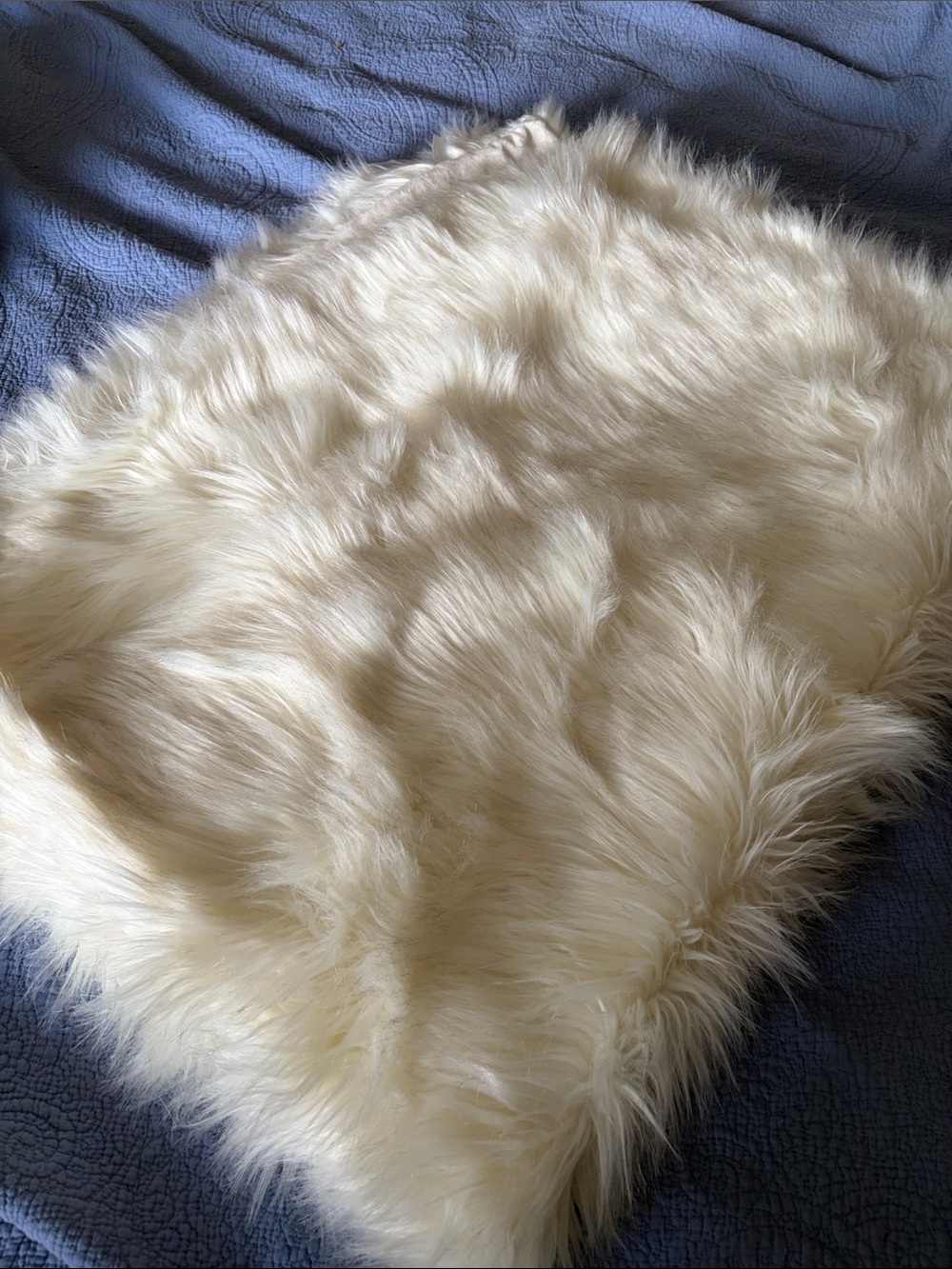 West Elm Cream Faux Sheepskin Throw